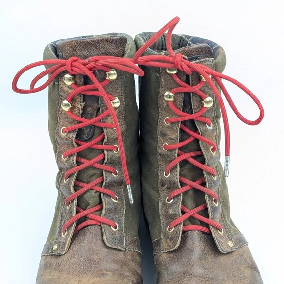 Barbour Mens Boots Size 10 1/2 Rockport Tartan Lined Leather & Canvas main image 5